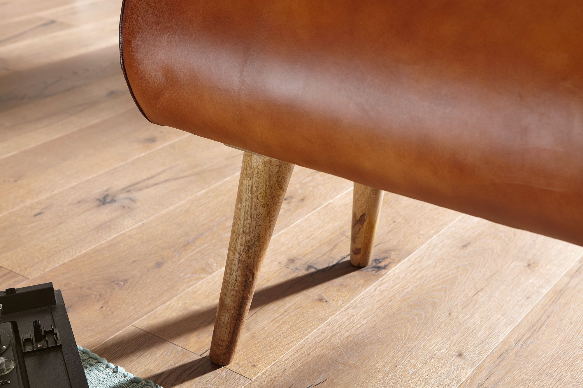 Sitzbank Thisted Echtleder Braun 100 × 40 × 53 cm