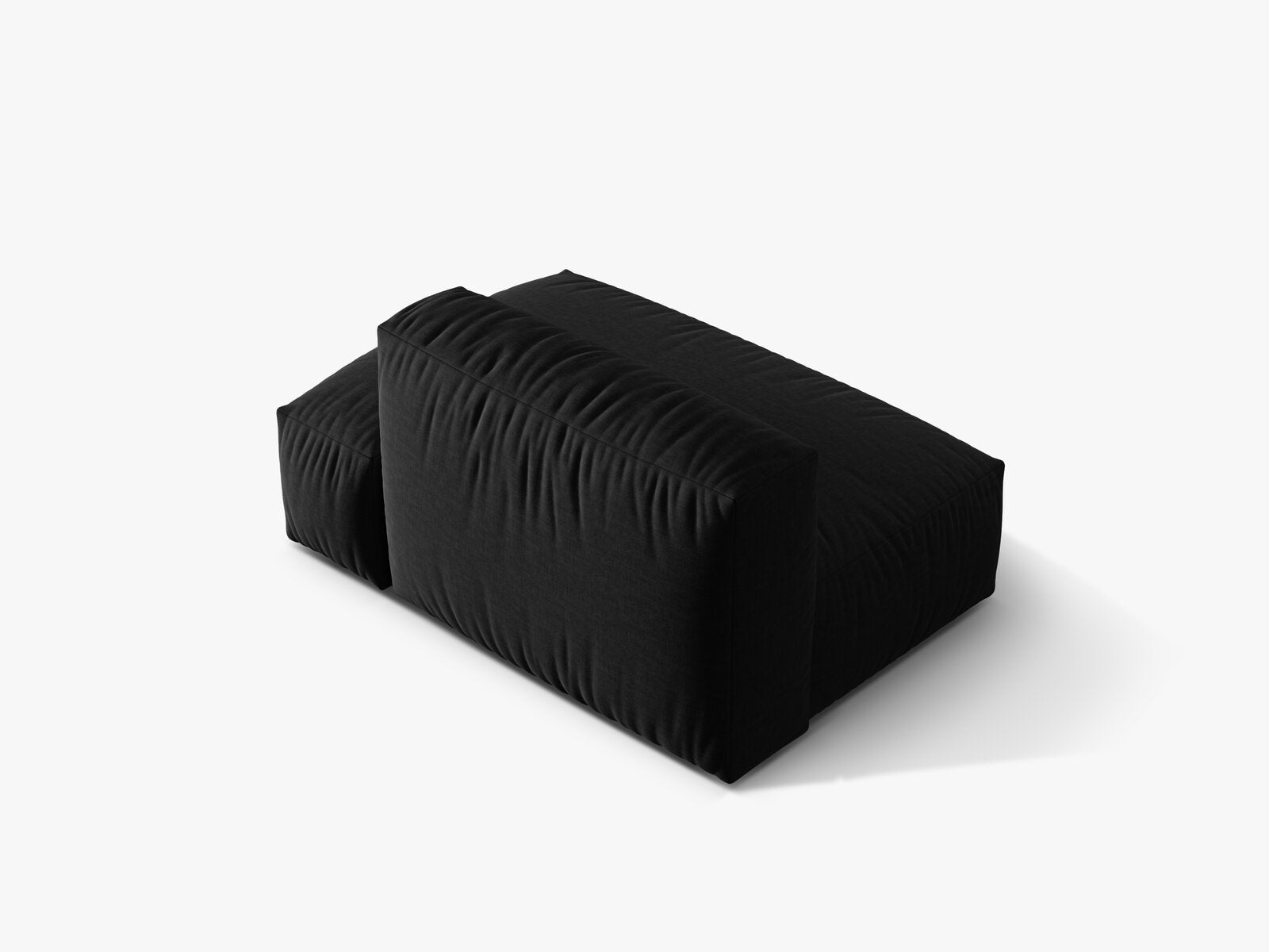 Micadoni Ecksofa-Modul Martina 1-Sitzer Strukturierter Stoff Boston Schwarz Rechts