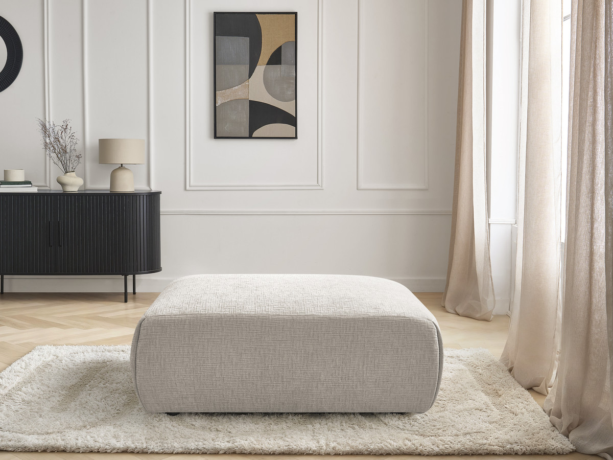 Bobochic Jana Pouf 94 × 114 cm Strukturstoff Beige