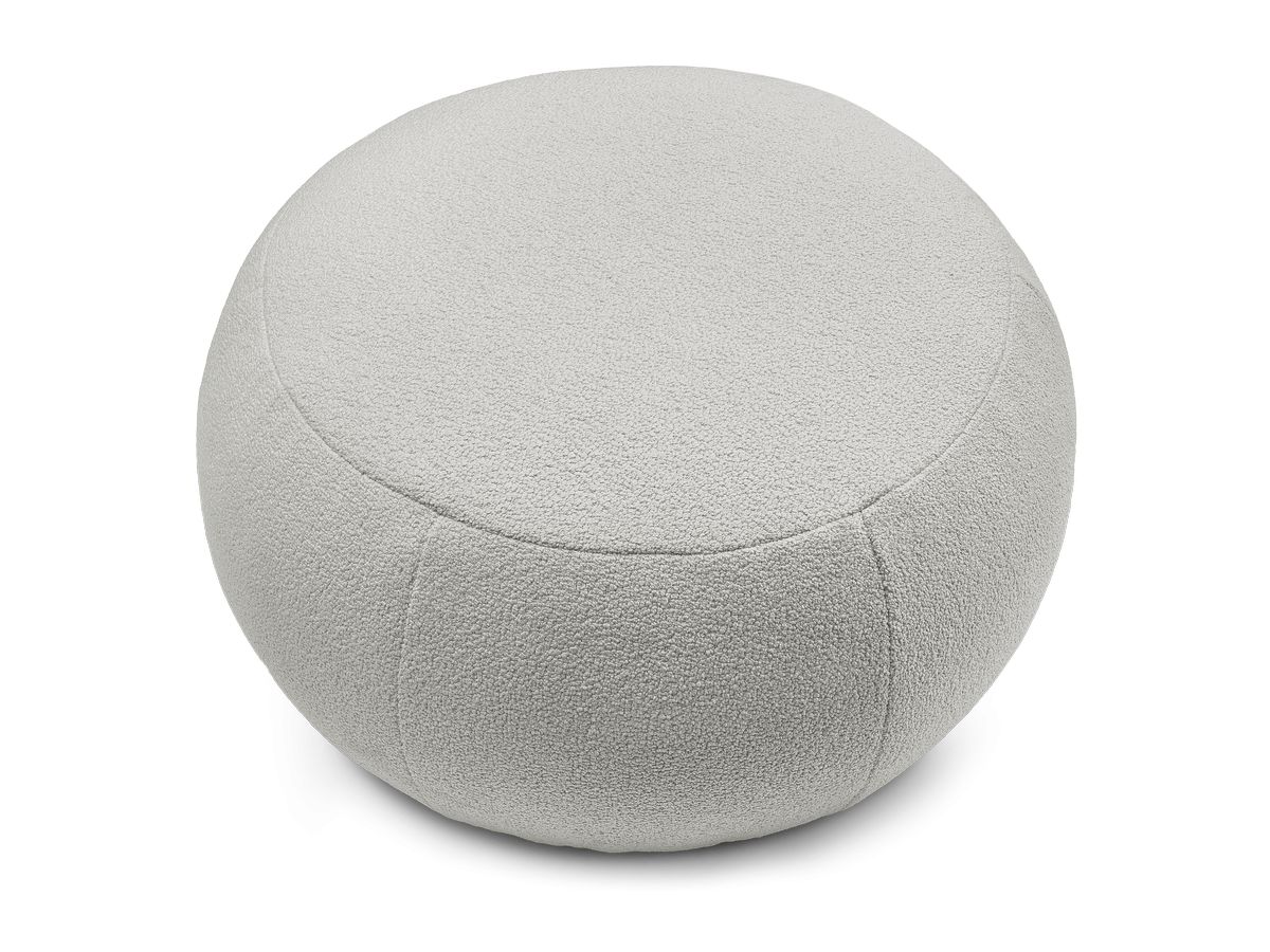 Bobochic Hayden Pouf, rund Bouclé-Stoff Hellgrau, 76 cm