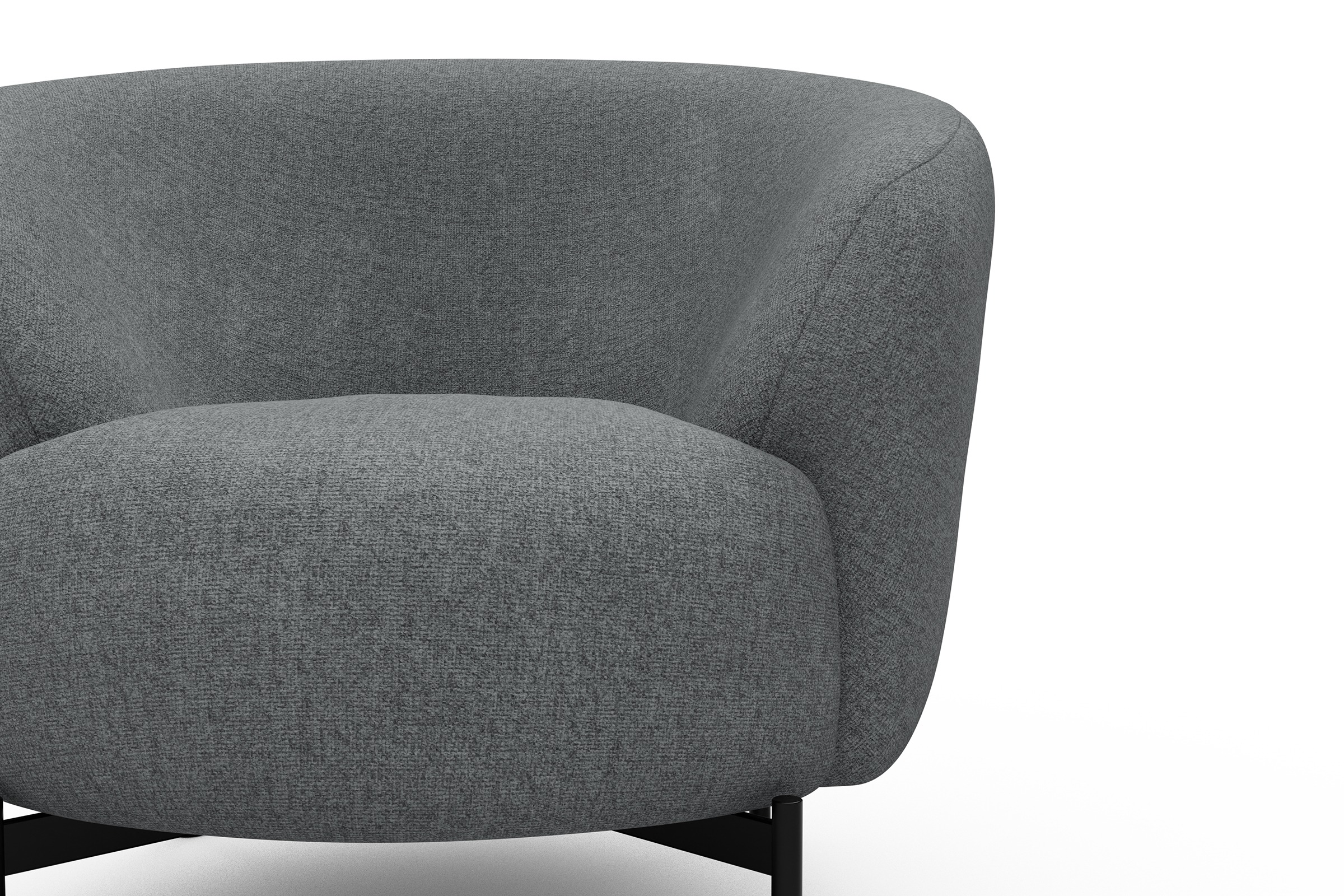 Sessel Ronda X-Metallgestell Schwarz Casone-Gravel-Grey