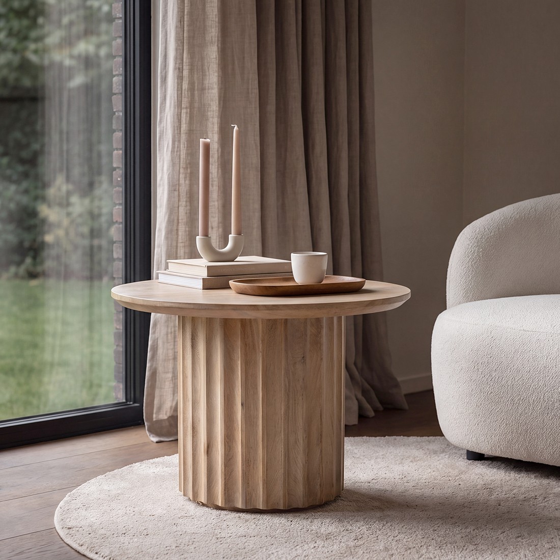 Raw Materials Bullnose Beistelltisch Reversed Natur Ø 55cm