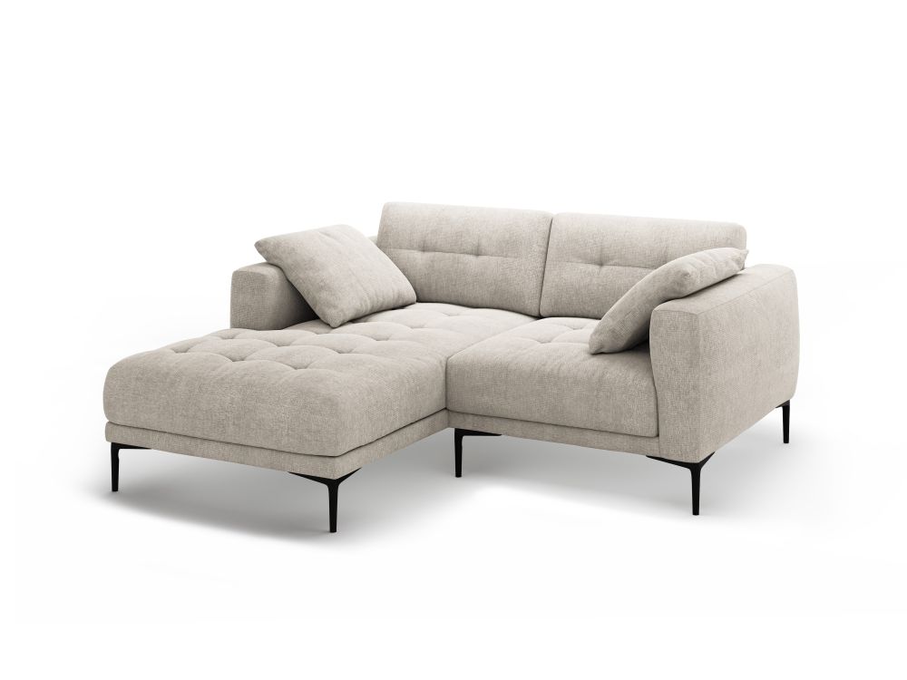 Cosmopolitan Design Ecksofa Lazio 2-Sitzer Strukturierter Stoff Sorella Beige Links