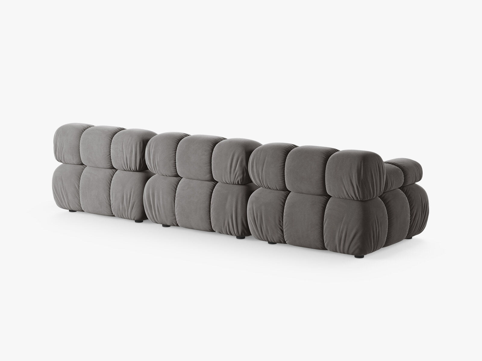 Micadoni Modulares Sofa Bellis 3-Sitzer Samt Bluvel Hellgrau