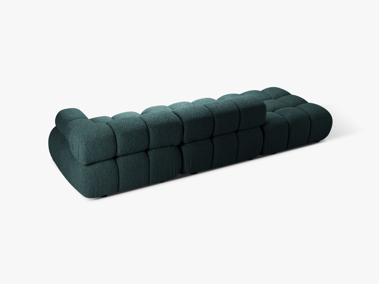 Micadoni Modulares Sofa Bellis 4-Sitzer Links Boucle Rolf Petrol