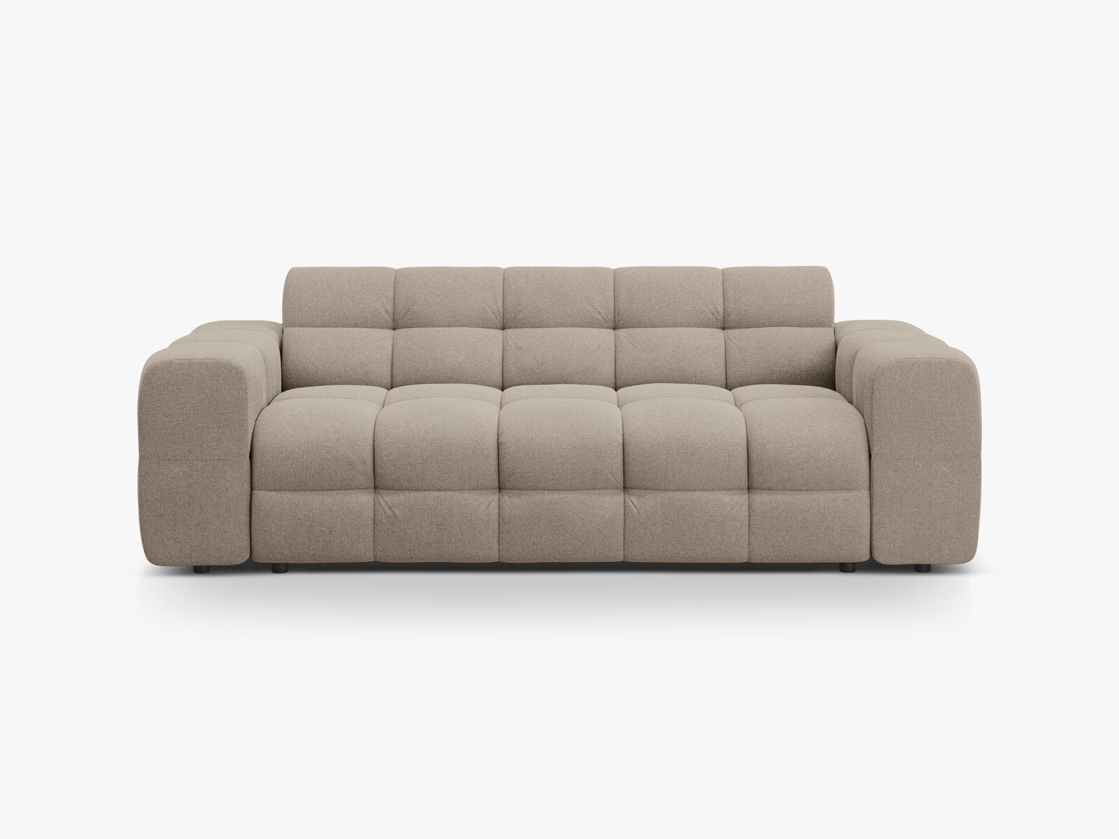 Micadoni Sofa Kendal 3-Sitzer Strukturierter Stoff Dunkelbeige