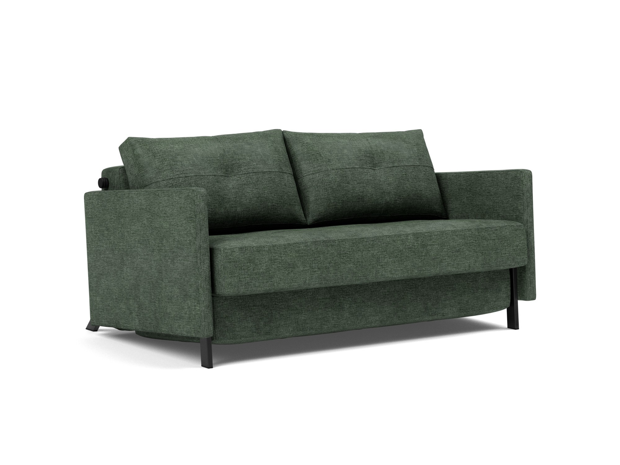 Schlafsofa Cubed mit Armlehnen 140 Flachgewebe Avella 281-Pine-Green
