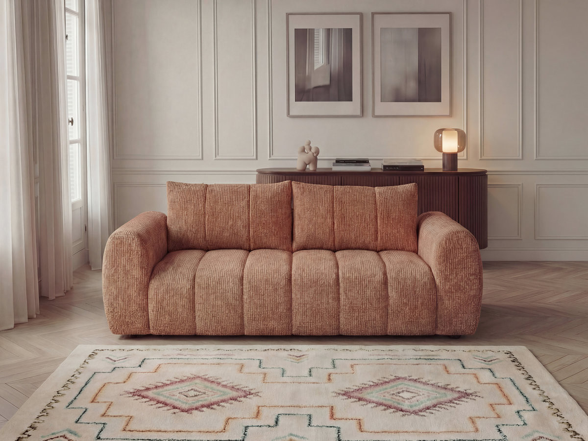 Bobochic Nesty Sofa 3-Sitzer Melange-Stoff Orange