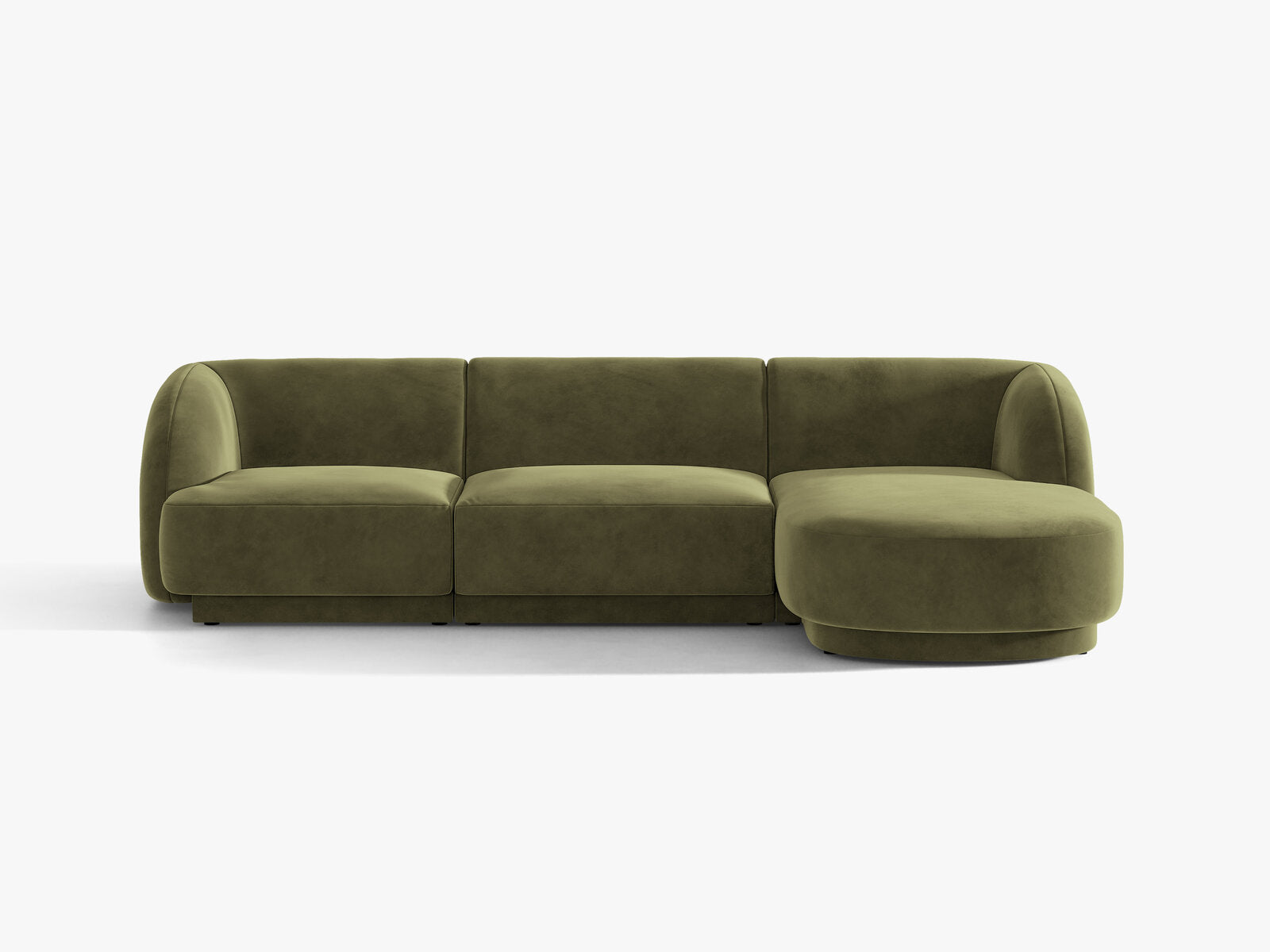 Micadoni Ecksofa Miley 4-Sitzer Rechts Samt Bluvel Grün