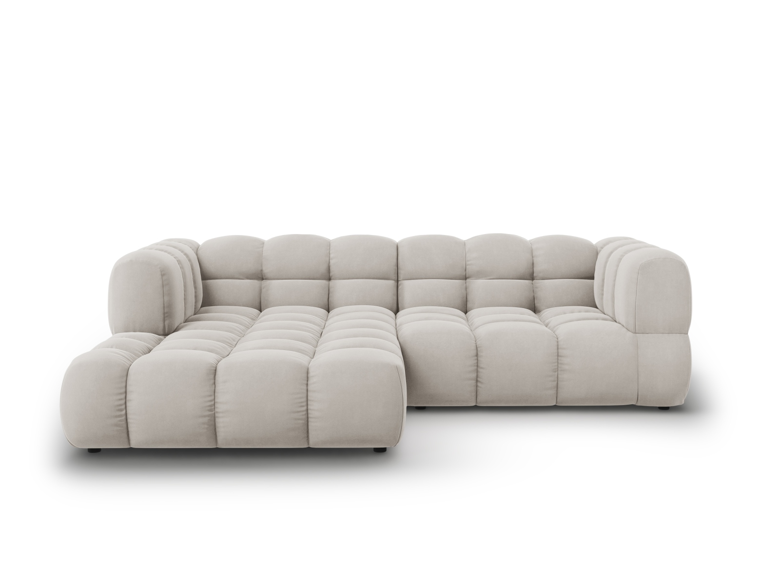 Cosmopolitan Design Ecksofa Sky 3-Sitzer Samt Casino Helles Beige Links