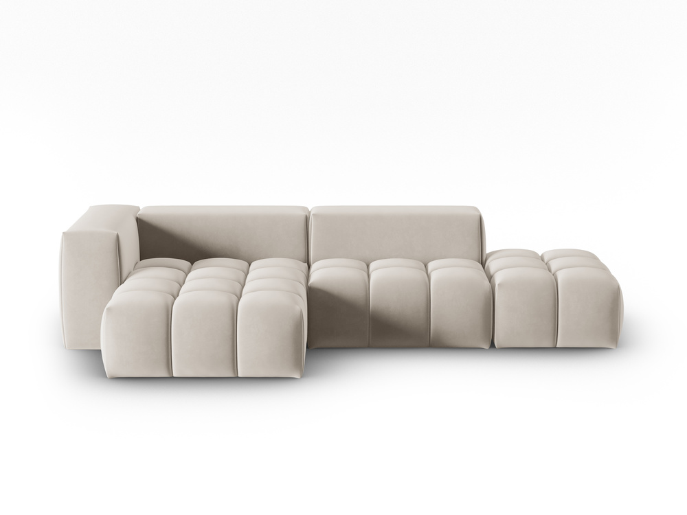 Cosmopolitan Design Ecksofa Verona 4-Sitzer offen Samt Casino Ecru Links