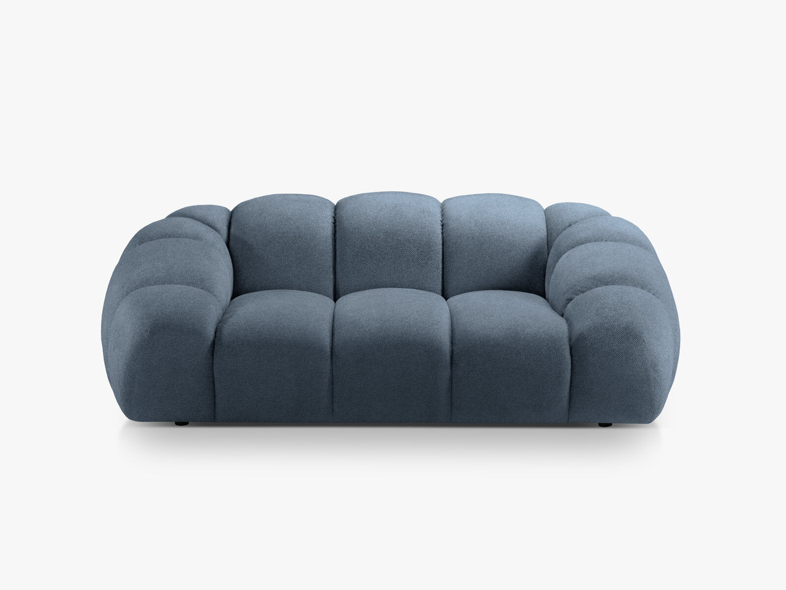 Micadoni Sofa Diana 2-Sitzer Strukturierter Samtstoff Jeansblau
