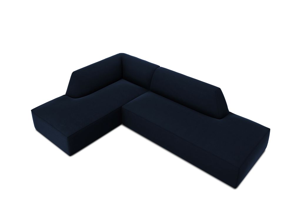 Cosmopolitan Design Ecksofa Siena 4-Sitzer offen Samt Salvador Königsblau Links