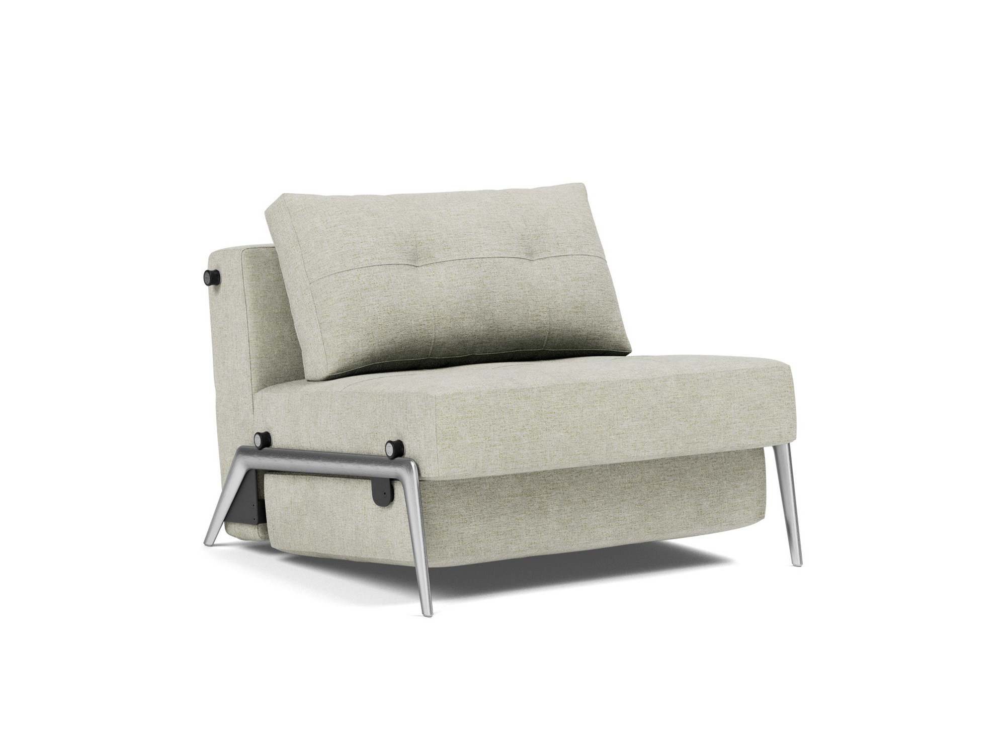 Schlafsessel Cubed 90 Flachgewebe Avella 280-Sand Beine Aluminium
