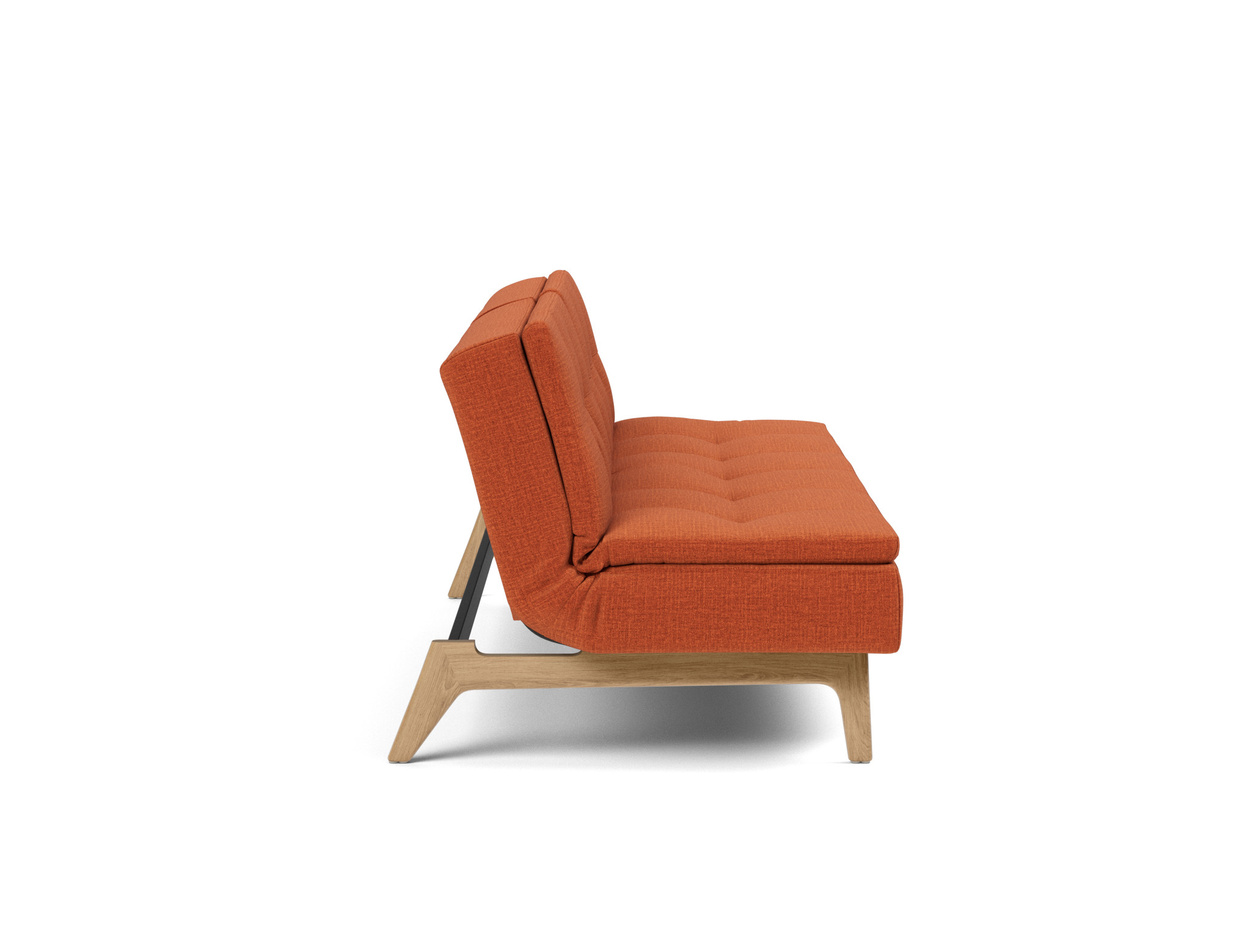 Schlafsofa Dublexo Chenille Esina 412-Rust-Orange Beine Eiche