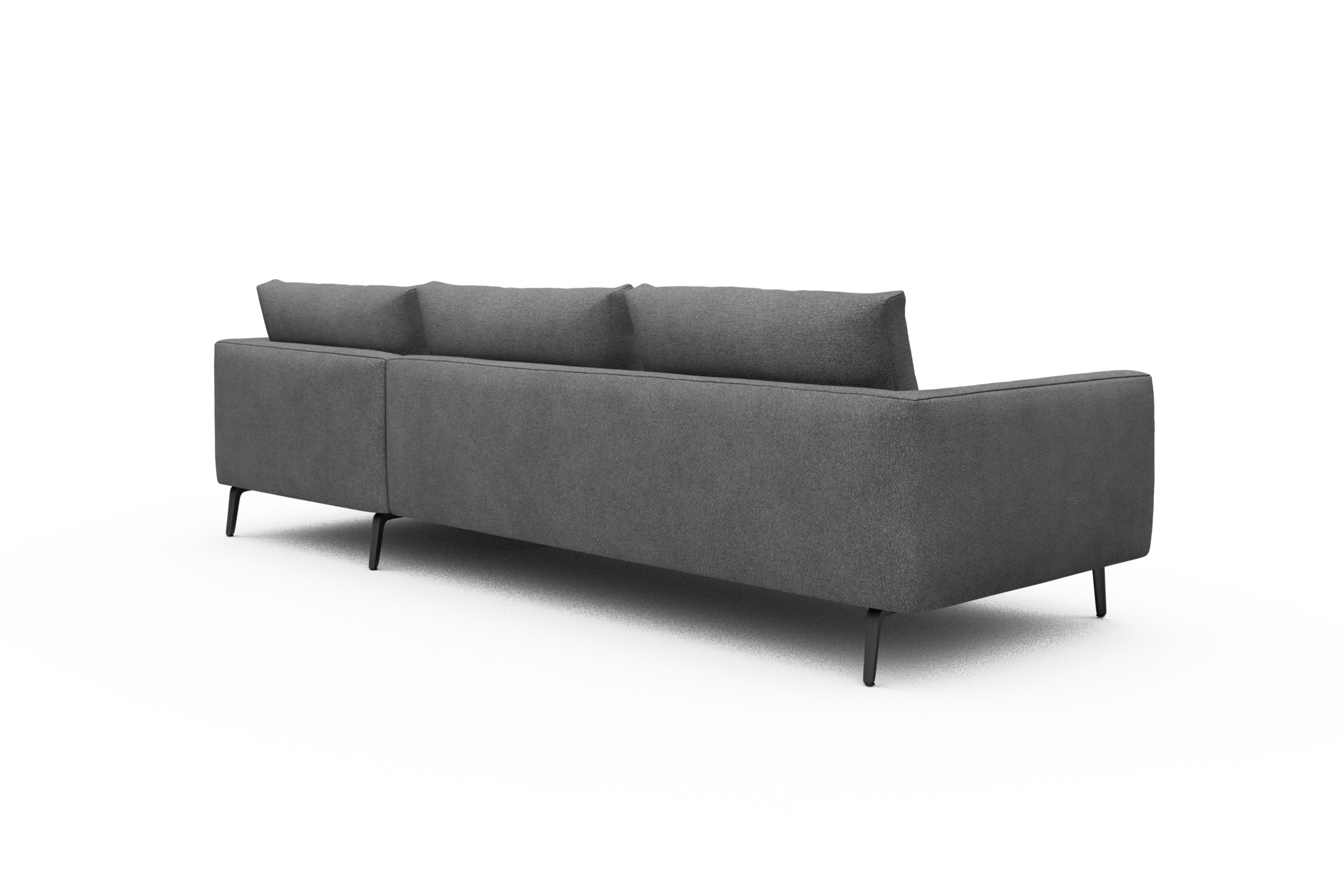 Ecksofa Karl Chaiselongue rechts mit 2,5-Sitzer Boucle-Ash-Grey