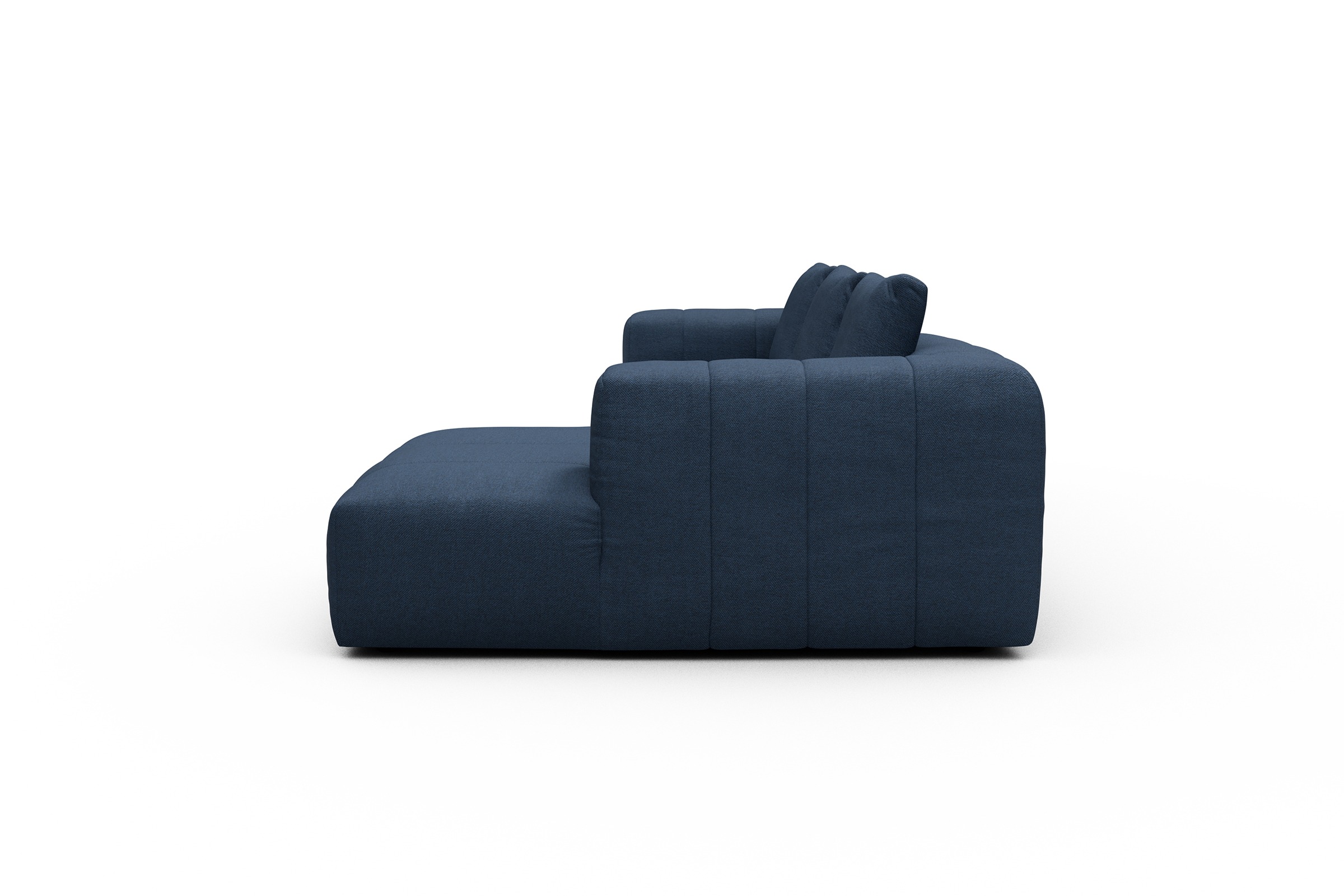 Ecksofa Hugo 2,5-Sitzer Armlehne links mit Chaiselongue Weda-Blue