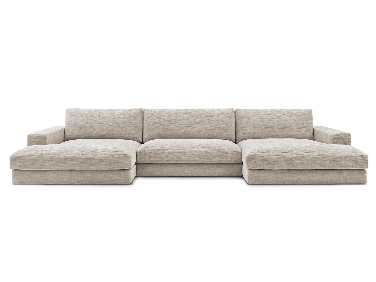 Bobochic Leonard Wohnlandschaft 349 × 159 cm Strukturstoff Beige