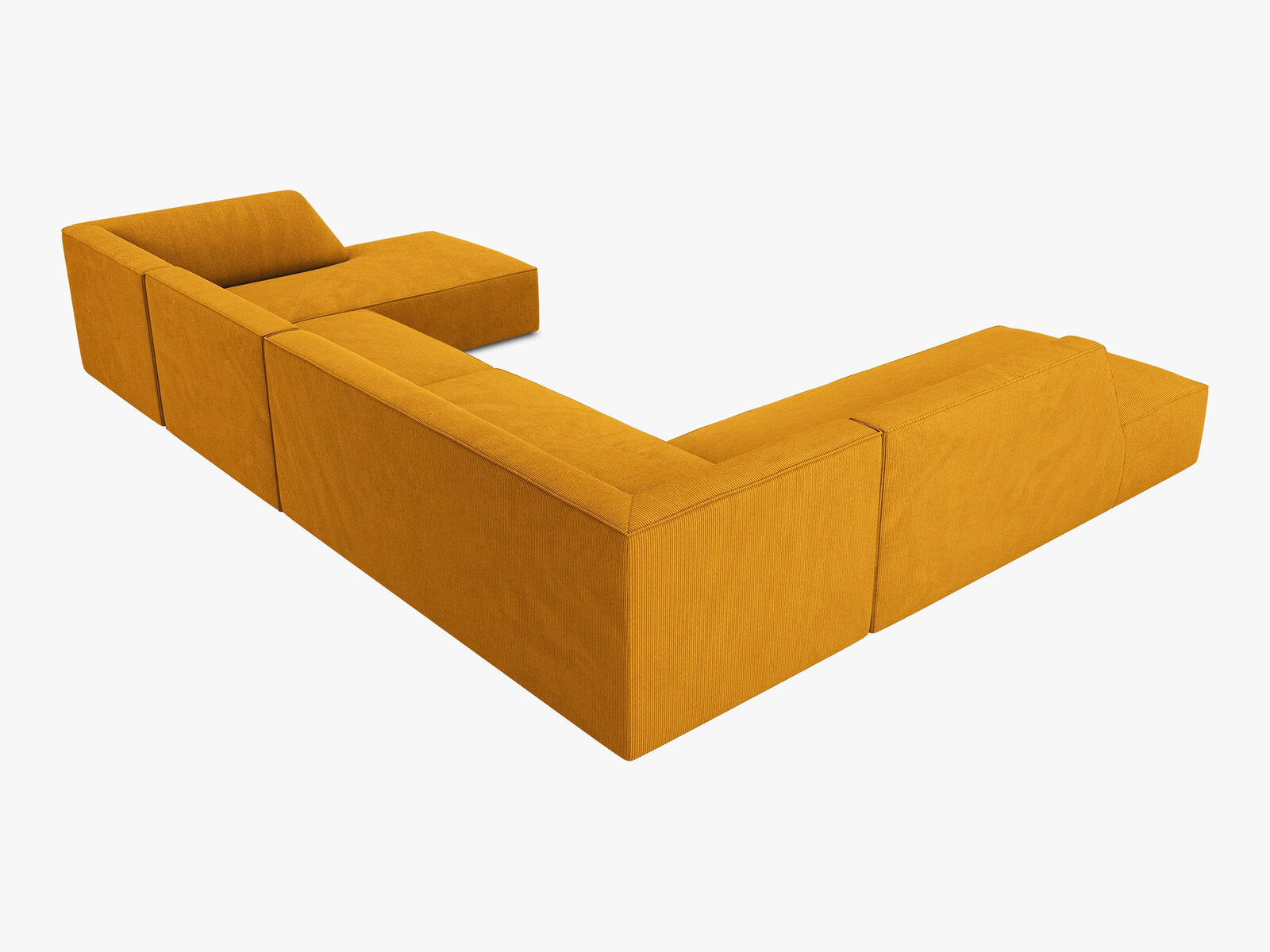 Micadoni Panorama-Ecksofa Ruby 7-Sitzer Links Kord Scala Gelb