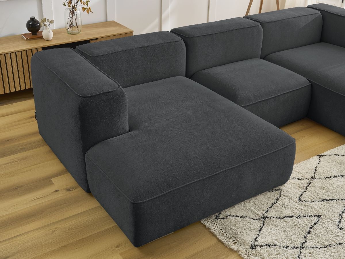 Bobochic Zephyr Wohnlandschaft Strukturstoff Dunkelgrau