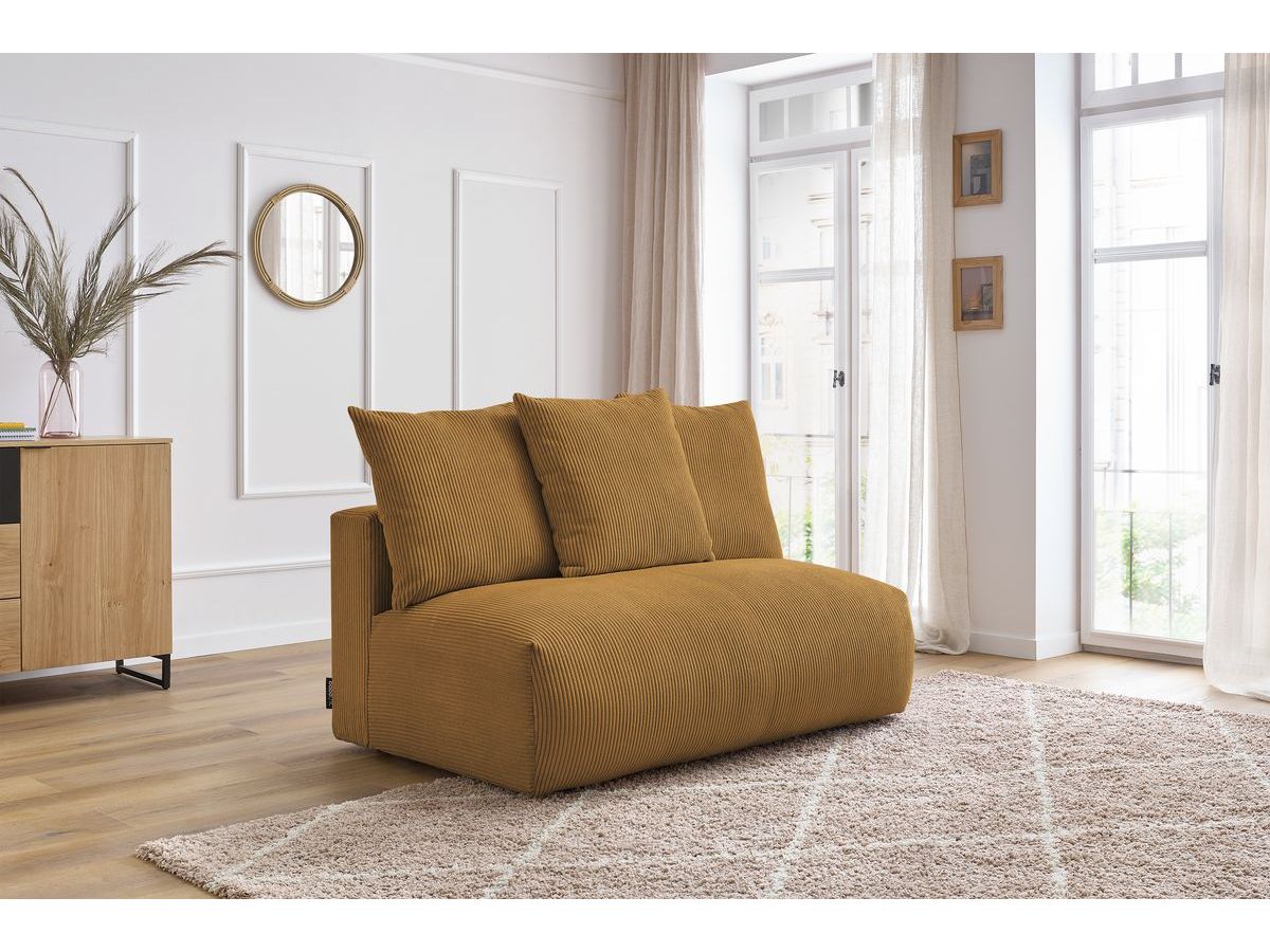 Bobochic Voltaire Sofamodul 2-Sitzer 142 × 100 cm Cordsamt Gelb