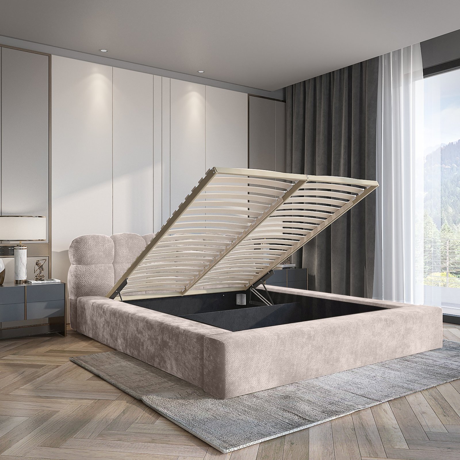 Polsterbett Vento-New Chenille 140x200 mit Holzrahmen Tender Way 04