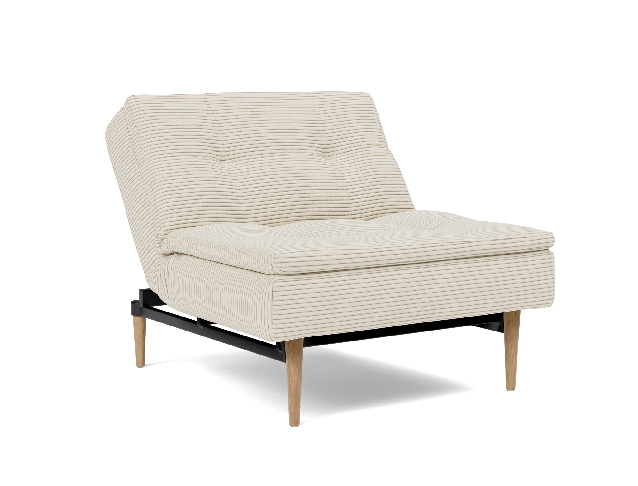 Sessel Dublexo Kord Corduroy 594-Ivory Beine Styletto Eiche hell
