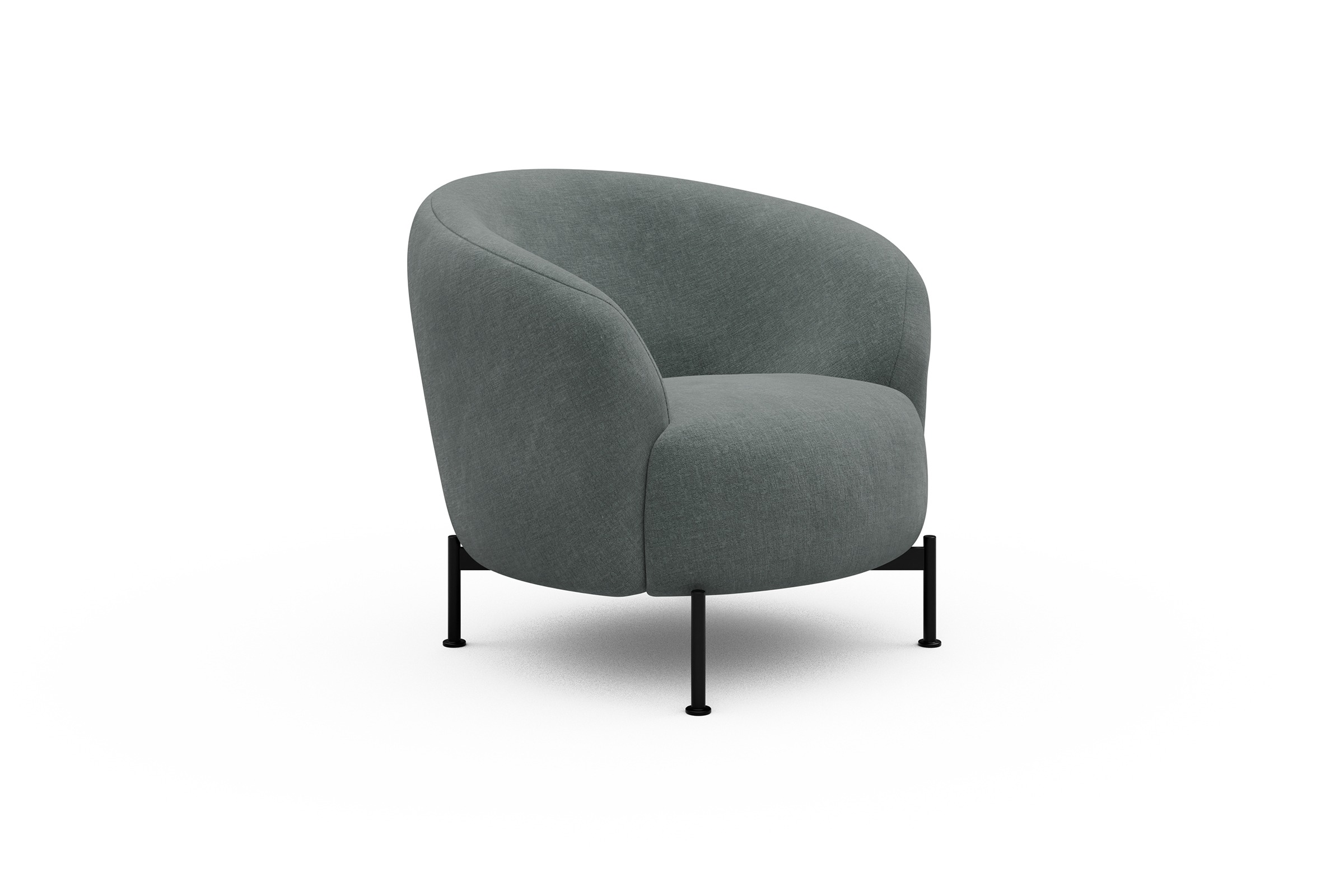 Sessel Ronda X-Metallgestell Schwarz Smooth-Silver-Grey