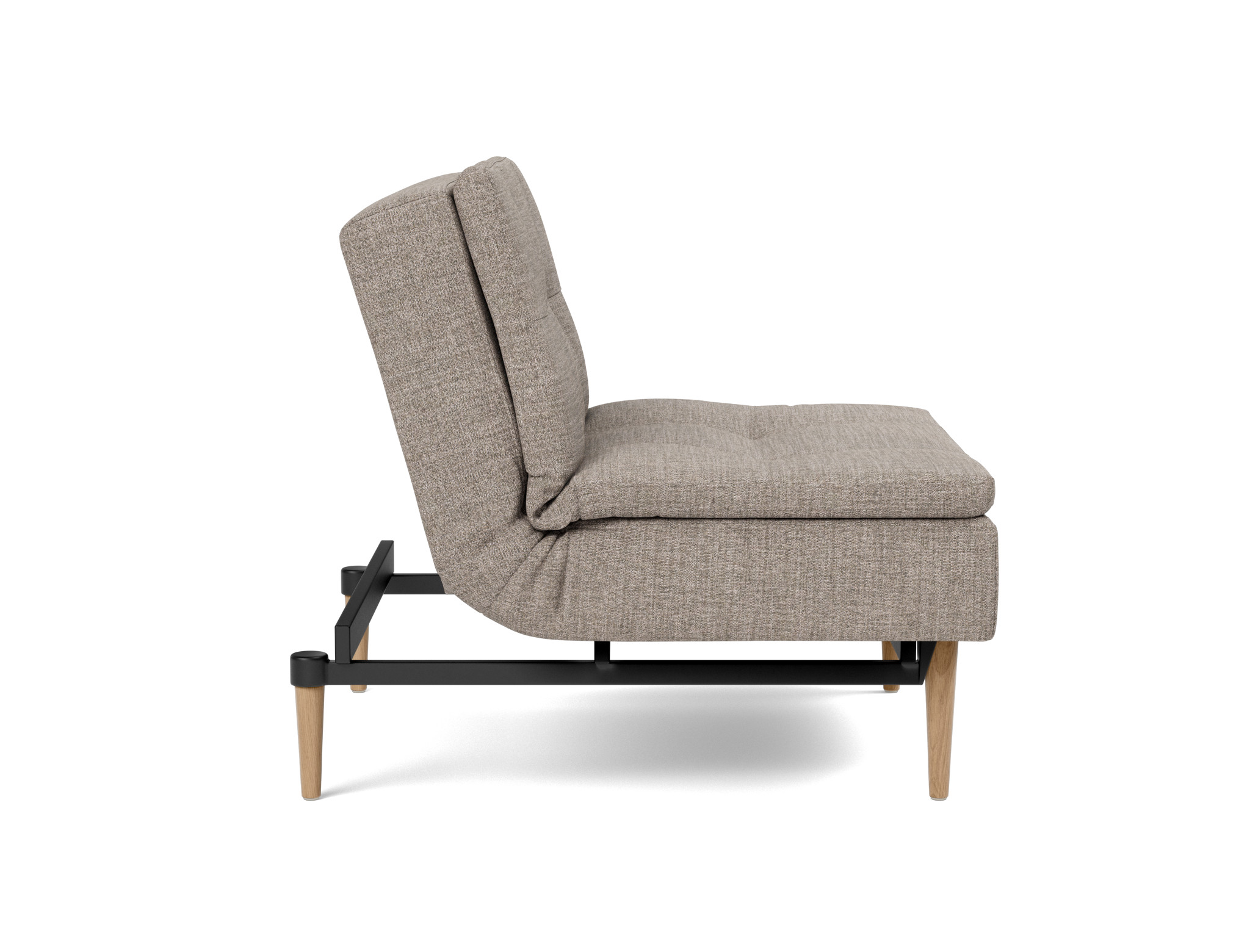 Sessel Dublexo Chenille Yuveno 472-Warm-Grey Beine Styletto Eiche hell