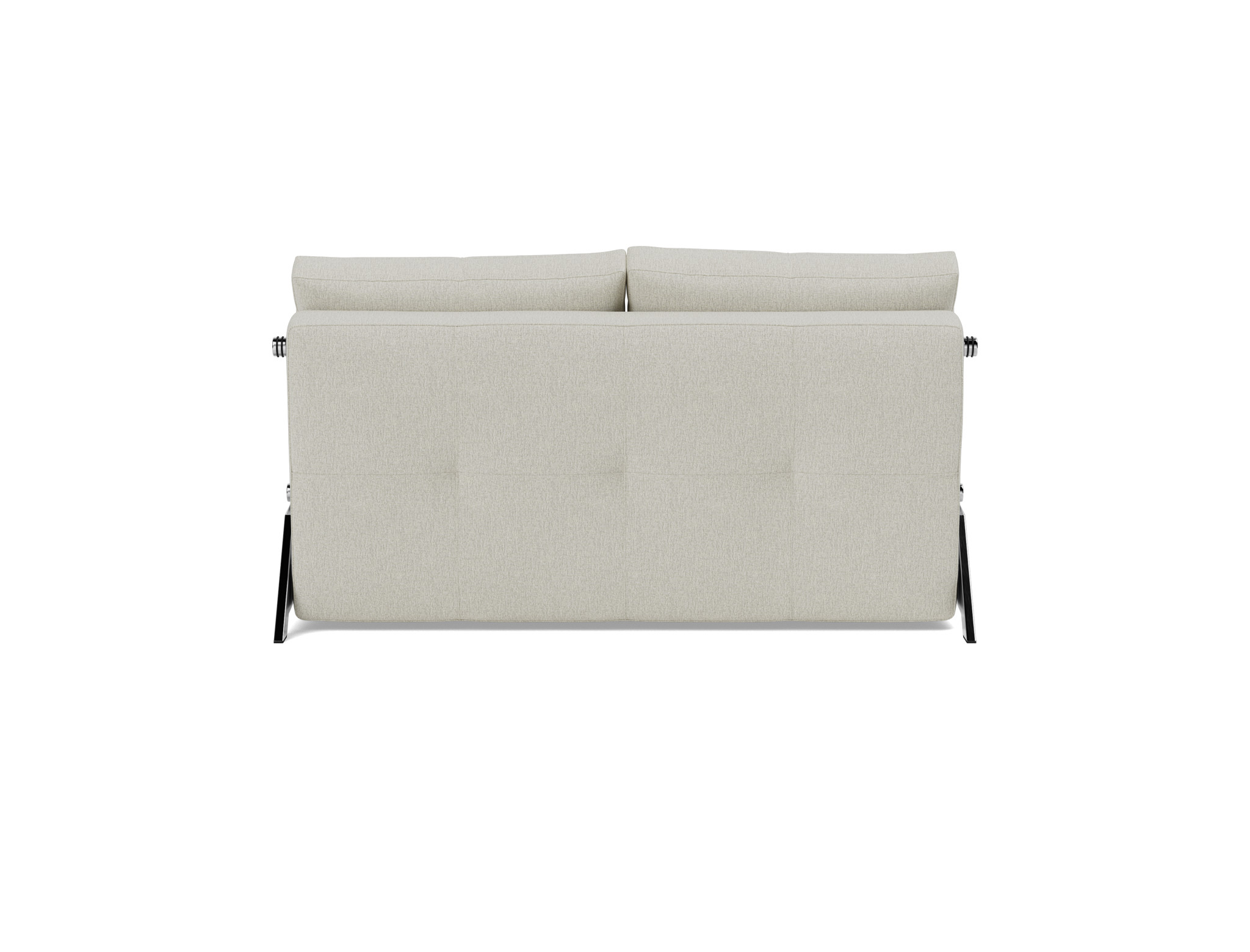 Schlafsofa Cubed 140 Flachgewebe Mixed Dance 527-Natural Beine Chrom