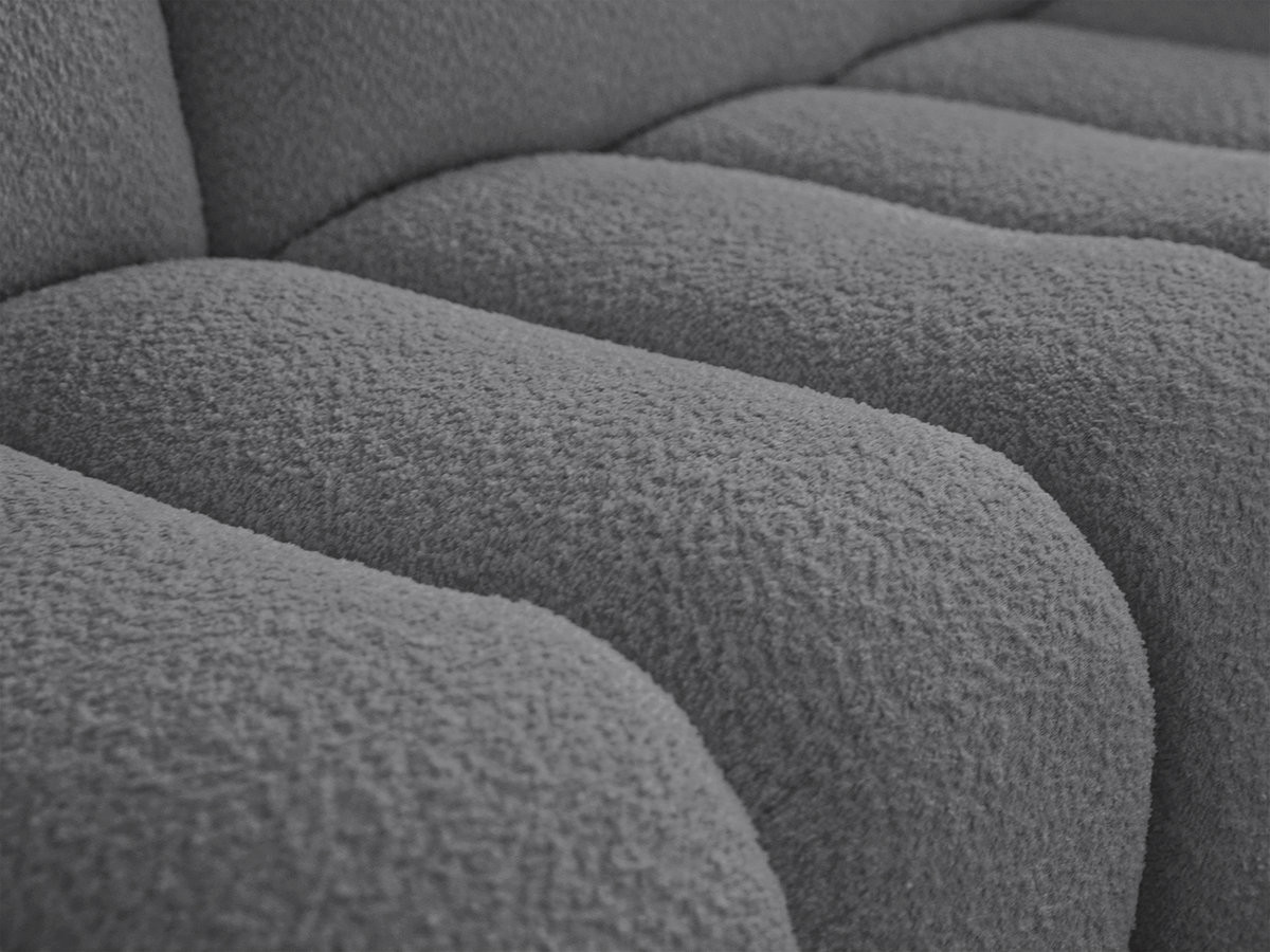 Bobochic Azra Ecksofa 262 × 178 cm Bouclé-Stoff Dunkelgrau Ecke rechts