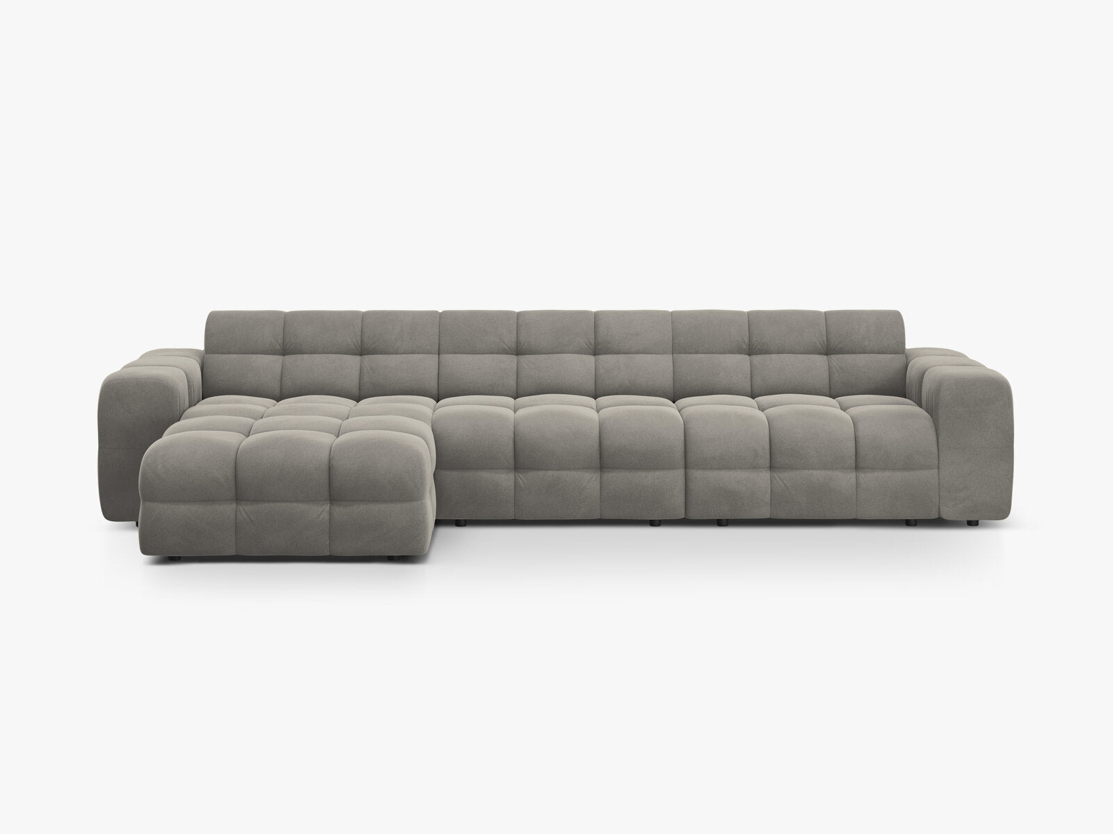 Micadoni Ecksofa Kendal 5-Sitzer Links Samt Magic Velvet Dunkelgrau