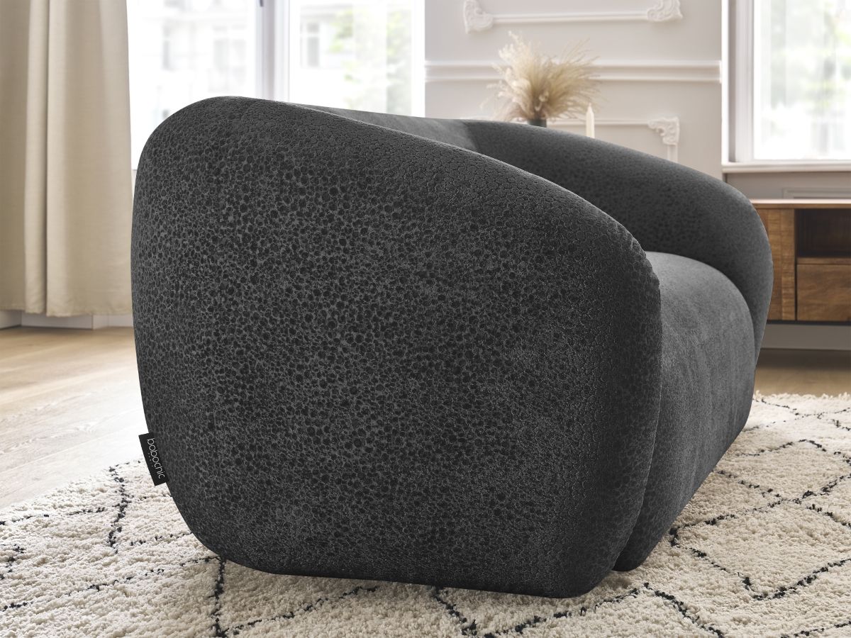 Bobochic Celine Sofa 2-Sitzer Strukturstoff Dunkelgrau