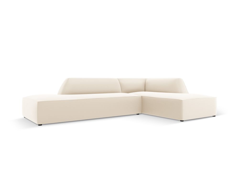 Cosmopolitan Design Ecksofa Siena 4-Sitzer offen Kunstleder Pacifico Helles Beige Rechts