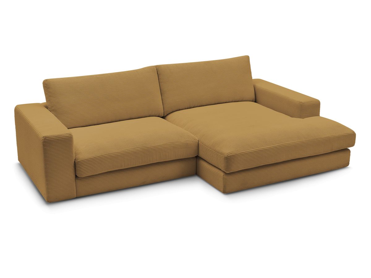 Bobochic Leonard Ecksofa 274 × 159 cm Cordsamt Gelb Ecke rechts