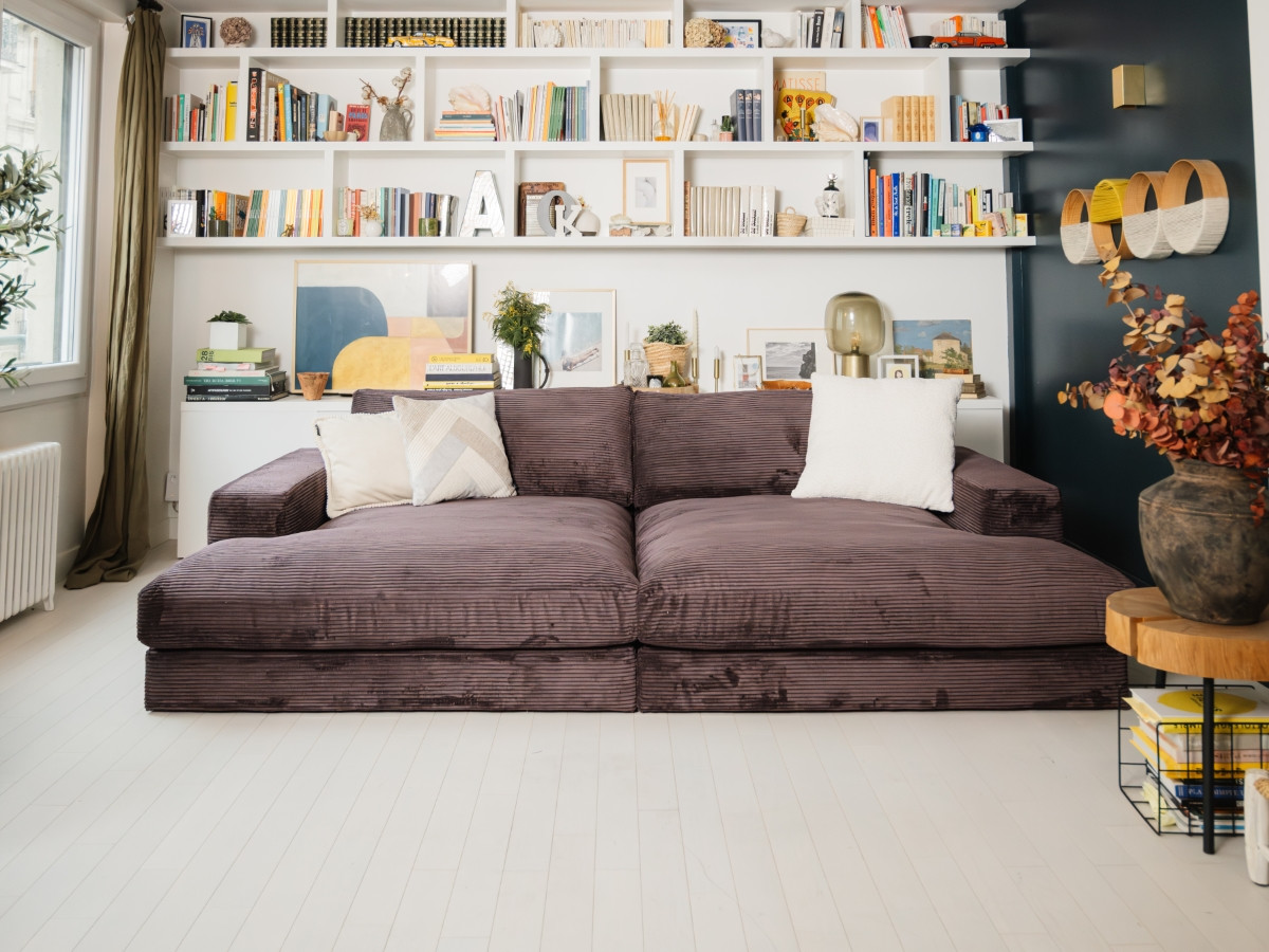 Bobochic Leonard Sofa 4-Sitzer 274 × 159 cm Cordsamt Braun
