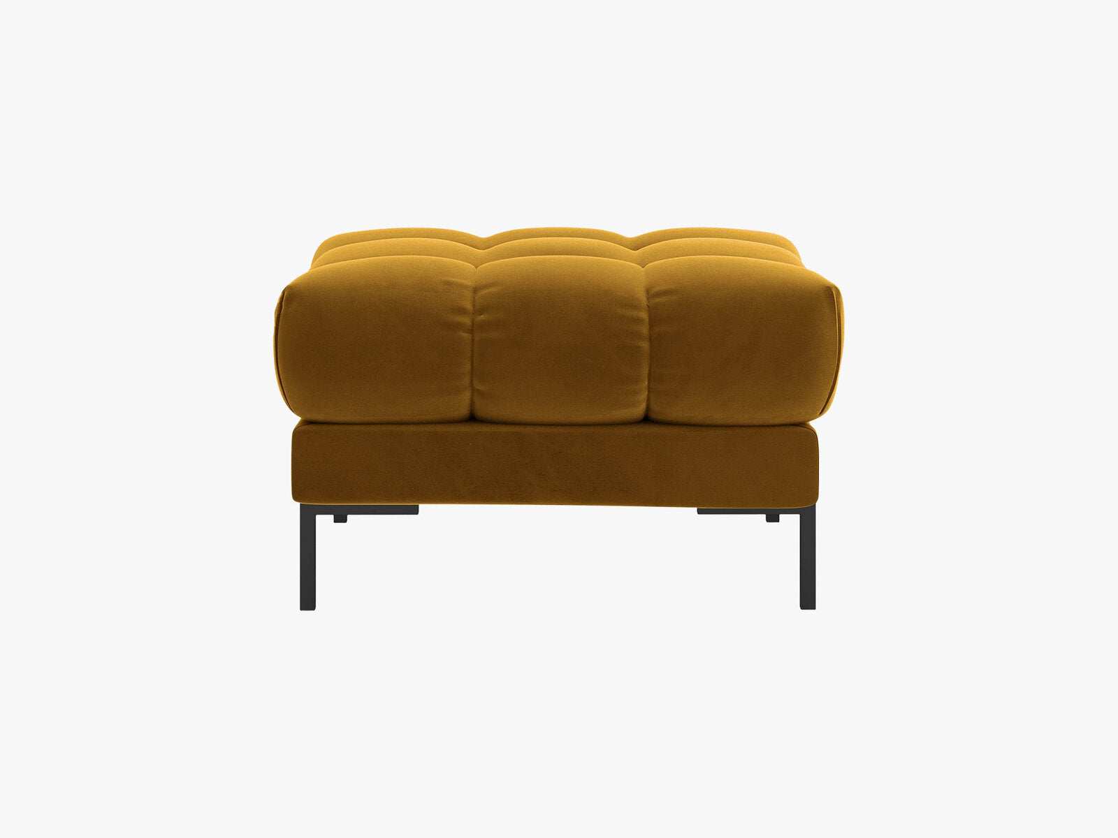 Micadoni Hocker Mamaia 1-Sitzer Samt Bluvel Gelb schwarze Beine