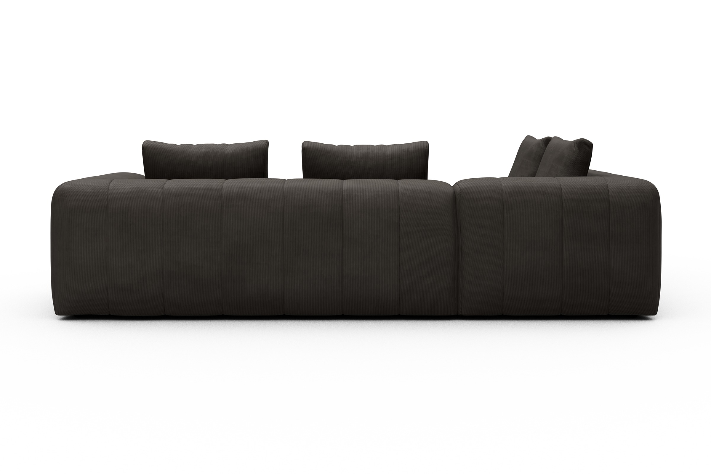 Ecksofa Hugo 2x 2,5-Sitzer Armlehne rechts Cordufine-Taupe