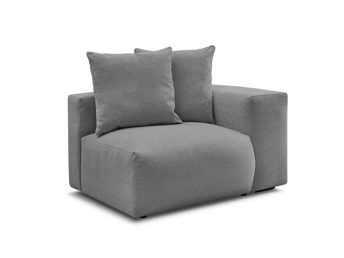 Bobochic Voltaire Sofamodul 1-Sitzer 130 × 100 cm Melange-Stoff Dunkelgrau Ecke rechts