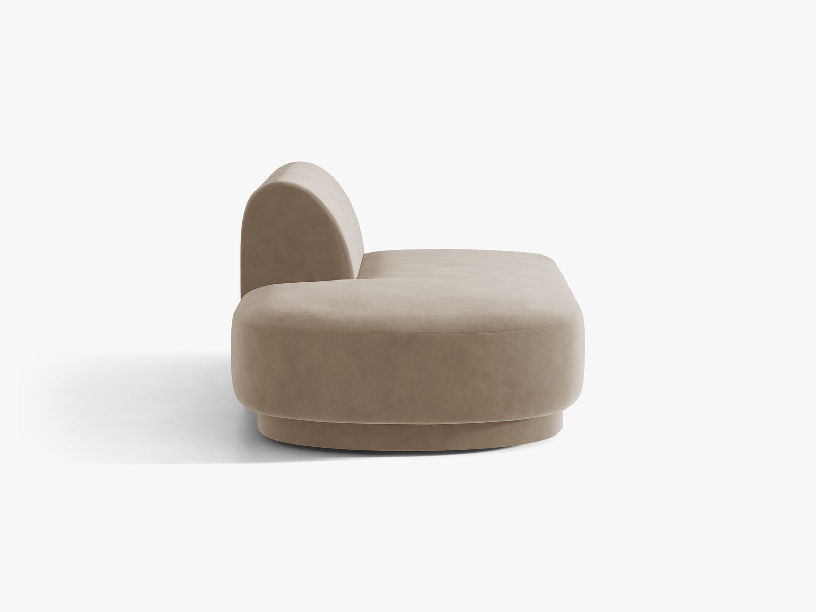 Micadoni 2-Sitzer Sitzmodul offen Miley Links Samt Bluvel Cappuccino