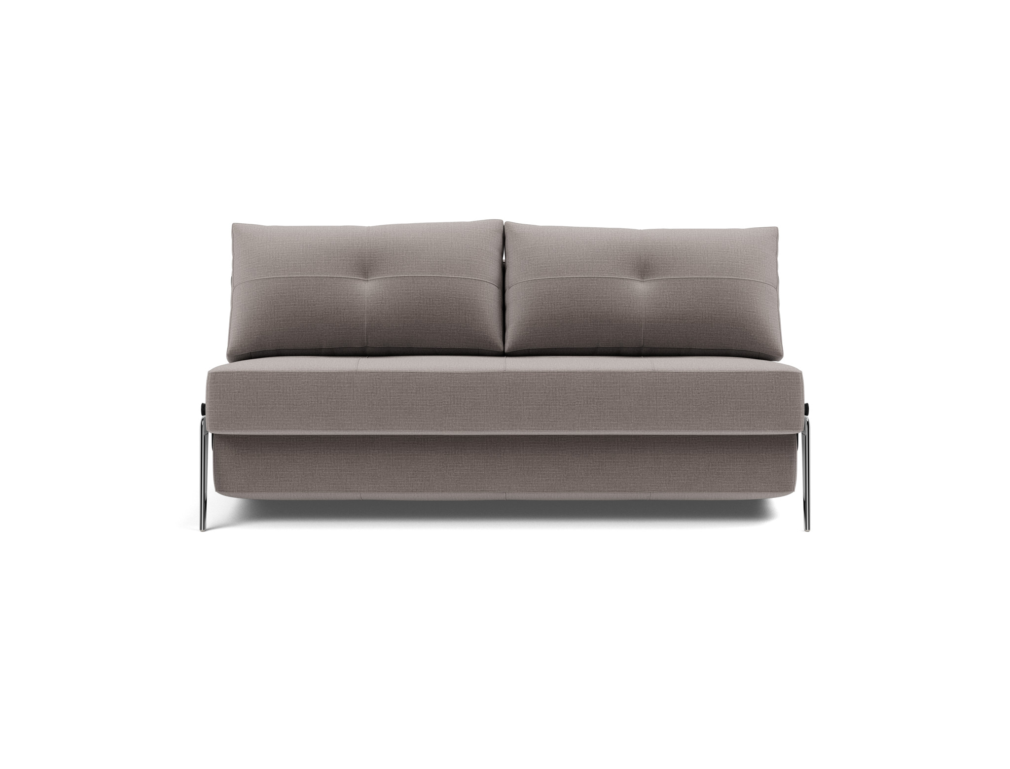 Schlafsofa Cubed 160 Chenille Esina 418-Truffle Beine Aluminium