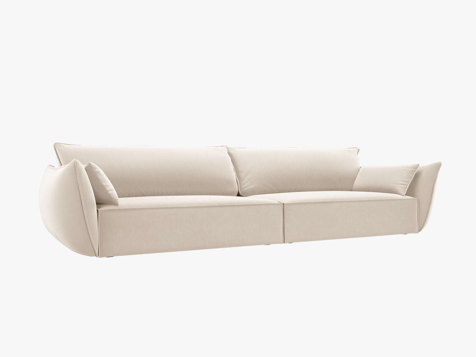 Micadoni 4-Sitzer Sofa Kaelle Samt Bluvel Helles Beige