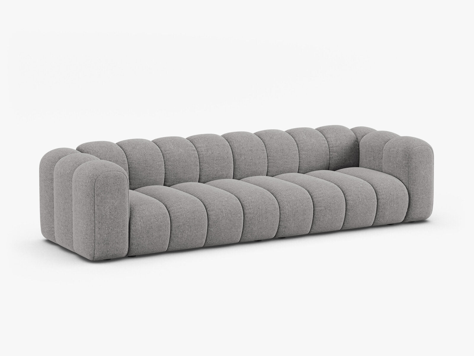 Micadoni Modulares Sofa Lupine 4-Sitzer Chenille Eden Hellgrau