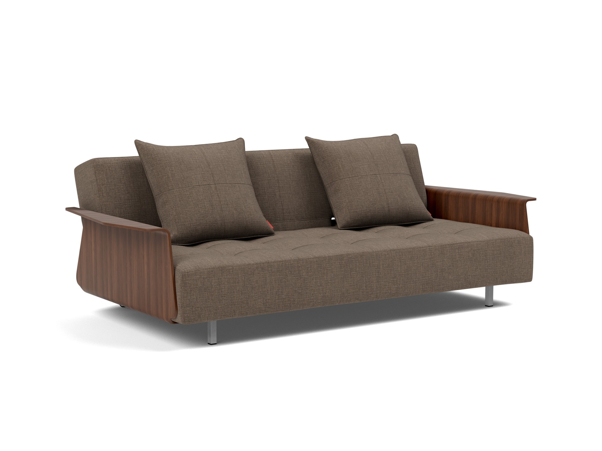 Schlafsofa Long Horn D.E.L. mit Armlehnen Chenille Esina 411-Cedar-Brown