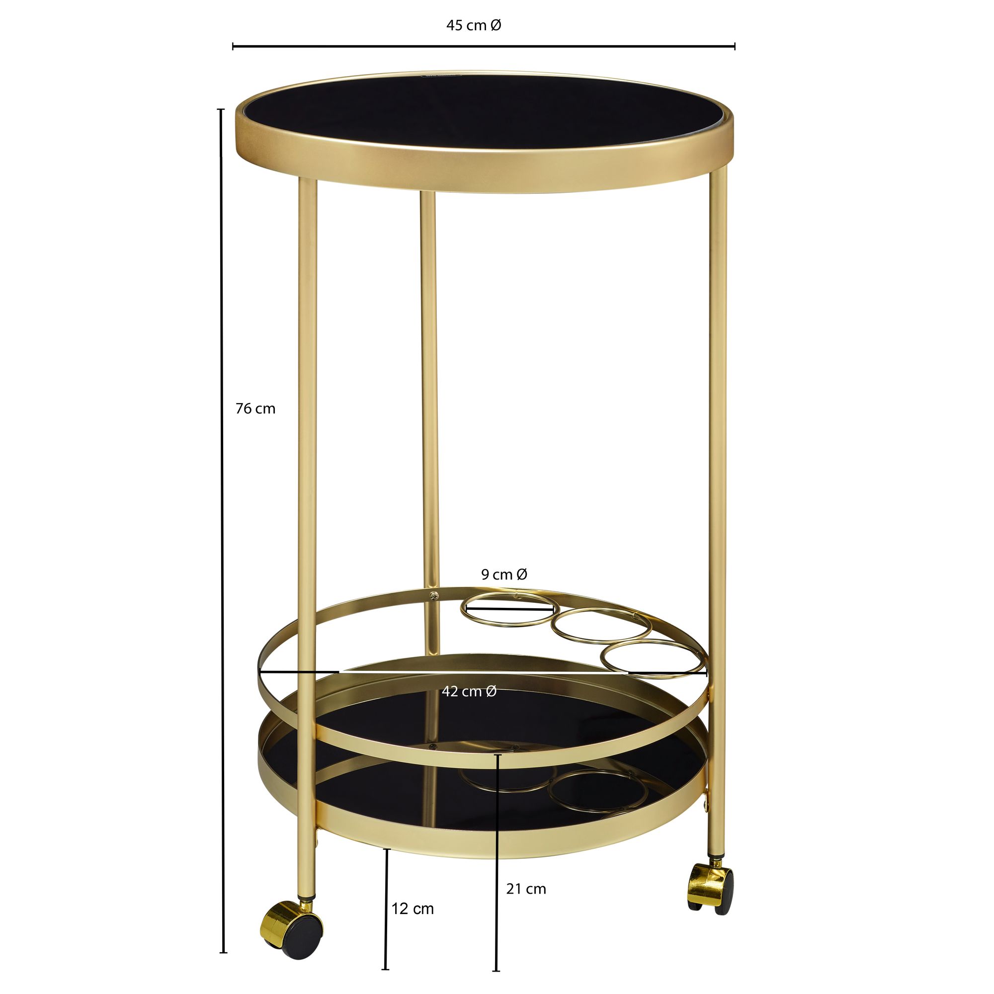 Servierwagen Roslev Metall Gold Ø 45 cm
