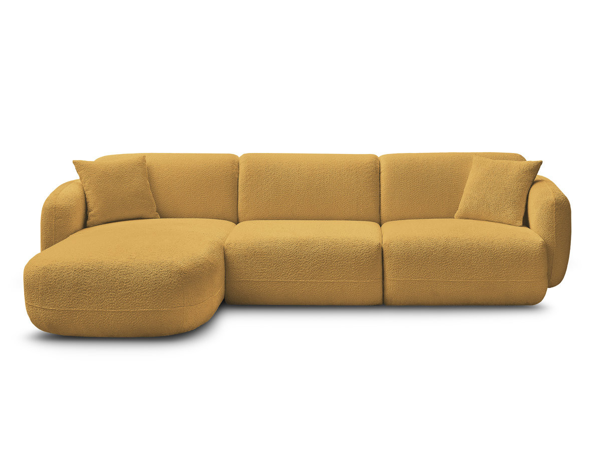 Bobochic Anda Ecksofa 292 × 163 cm Chenille Gelb Ecke links