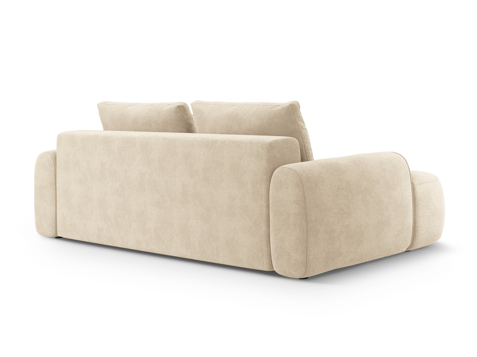Cosmopolitan Design Schlafsofa Linz 4-Sitzer mit Bettkasten Samt Vogue Helles Beige
