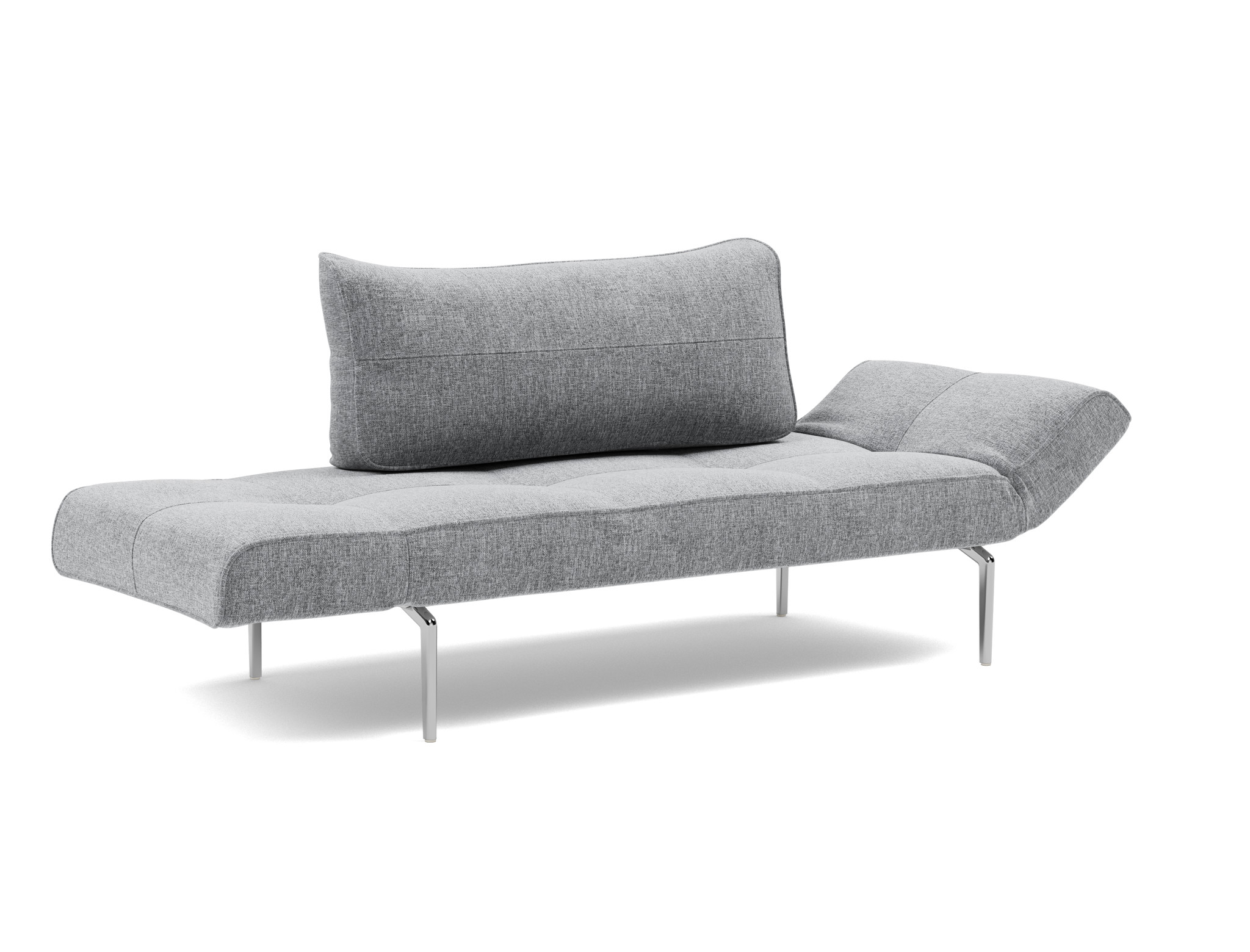 Tagesbett Zeal Strukturierter Stoff Twist 565-Granite Beine Straw Aluminium