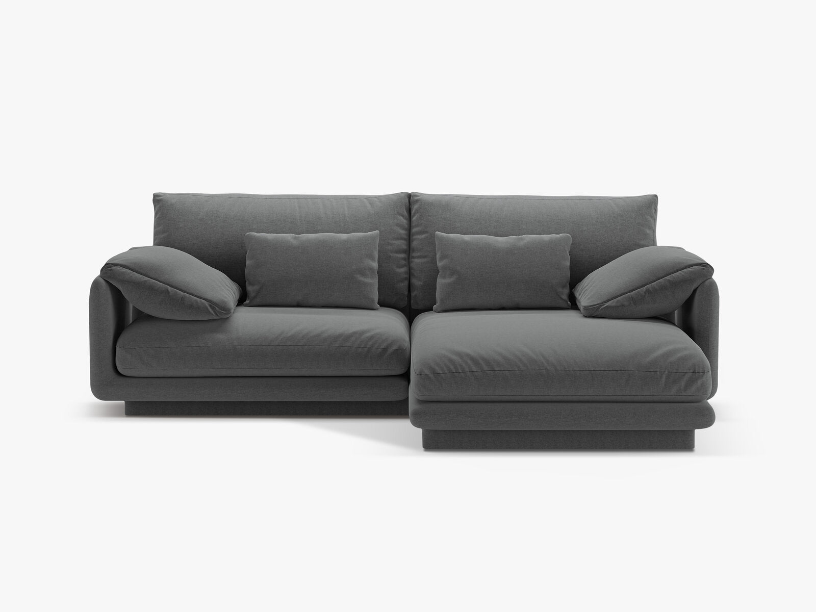 Micadoni Ecksofa Torino 3-Sitzer Rechts Strukturierter Stoff Dunkelgrau