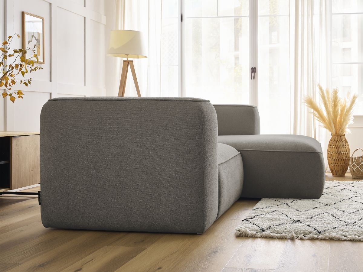 Bobochic Zephyr Ecksofa 260 × 165 cm Strukturstoff Taupe Ecke rechts